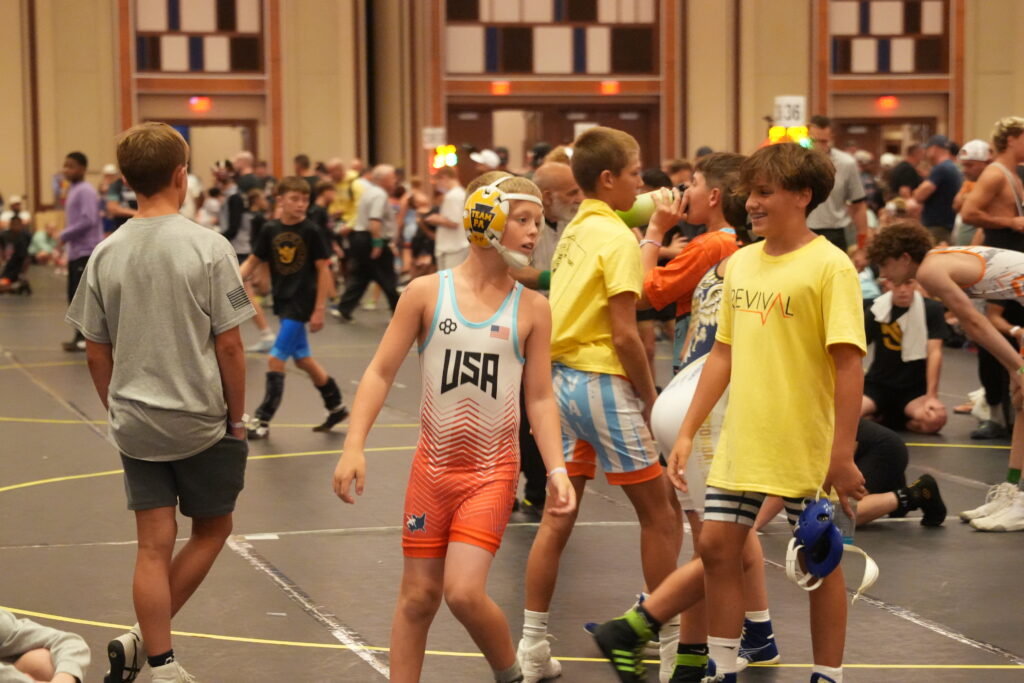 Chestnut Hill Wrestling Club Students making connections during matches with other PA teams